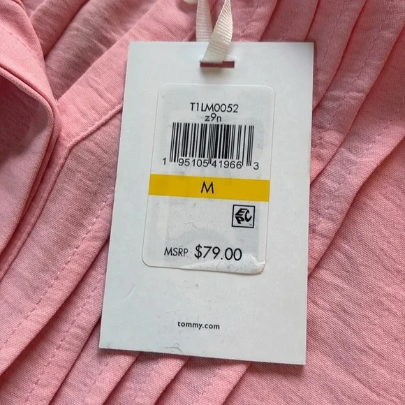Tommy Hilfiger sz M pink feminine long sleeve flowy top NWT - Picture 7 of 10